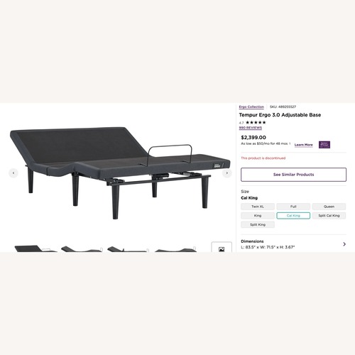 Used TEMPUR-Ergo 3.0 Adjustable Base (Cal King, 2024) for sale on AptDeco