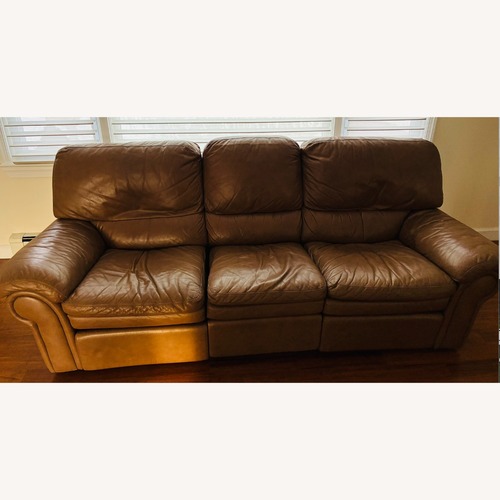 Used Dark Brown Leather 3+ Seater Sofa for sale on AptDeco