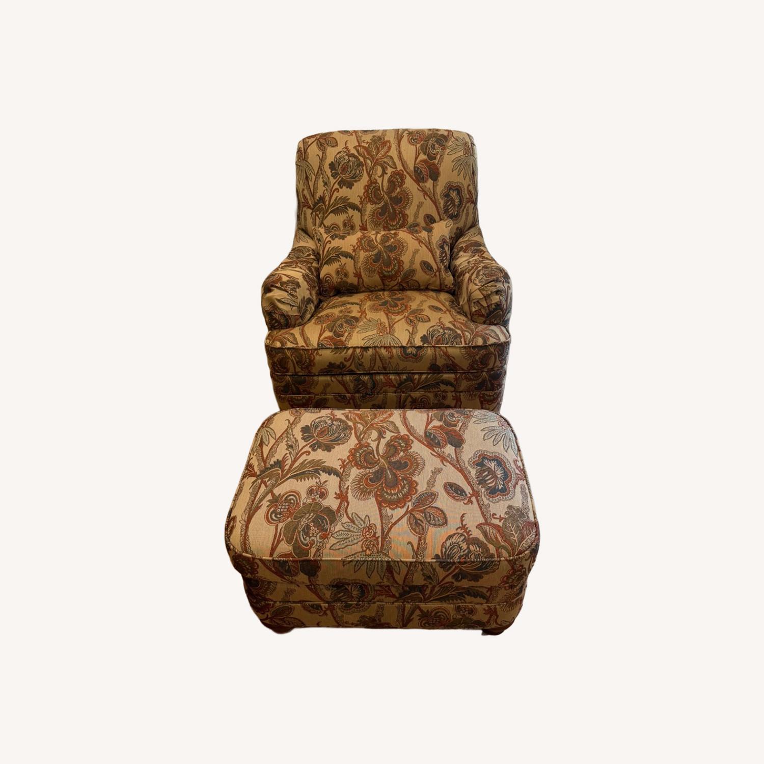 Ethan Allen Armchair & Ottoman - image-0