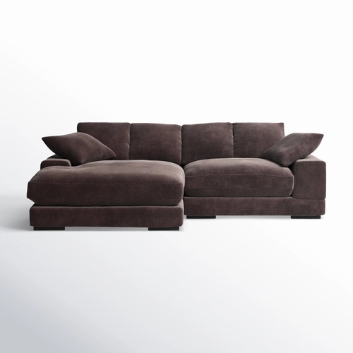Used AllModern Lonsdale Dark Brown Fabric 2 Piece Sectional for sale on AptDeco