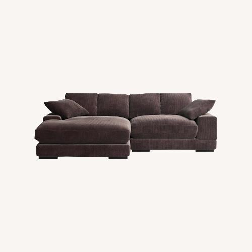Used AllModern Lonsdale Dark Brown Fabric 2 Piece Sectional for sale on AptDeco