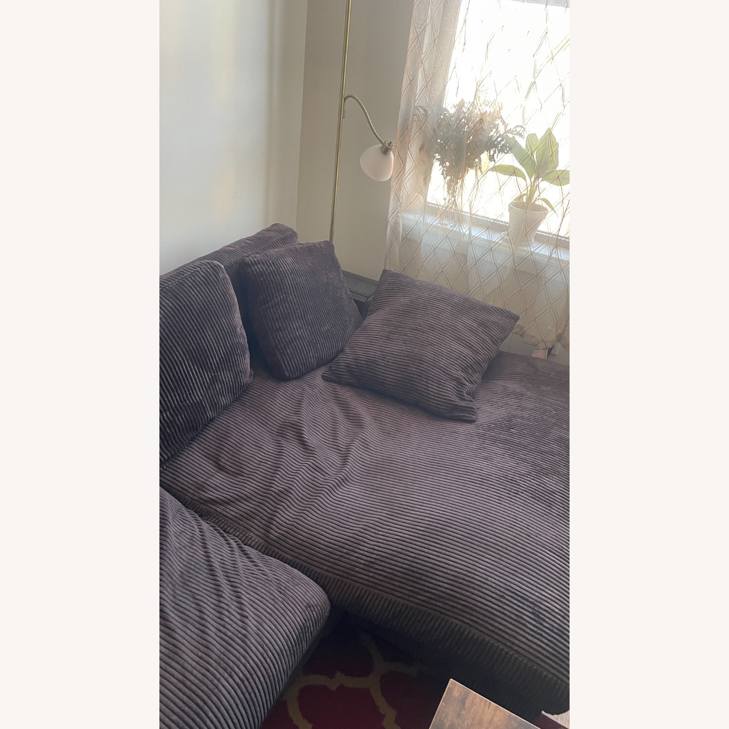 AllModern Lonsdale Dark Brown Fabric 2 Piece Sectional - image-1