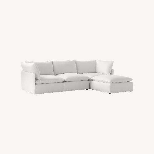 Used CB2 Lumis White Fabric 4+ Piece Sectional for sale on AptDeco