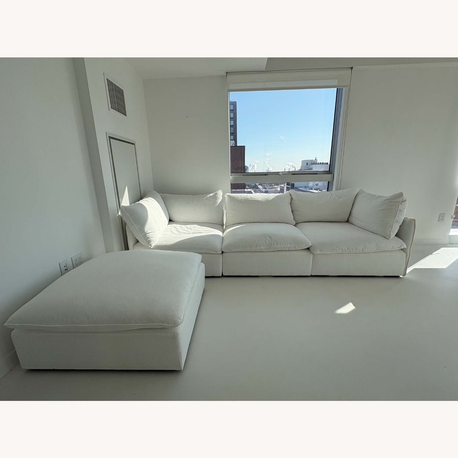 CB2 Lumis White Fabric 4+ Piece Sectional - image-2