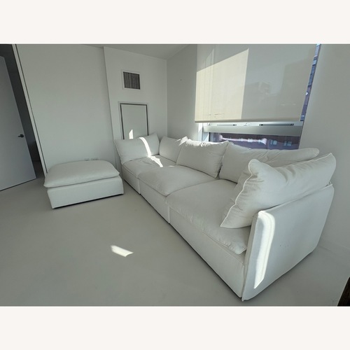 Used CB2 Lumis White Fabric 4+ Piece Sectional for sale on AptDeco