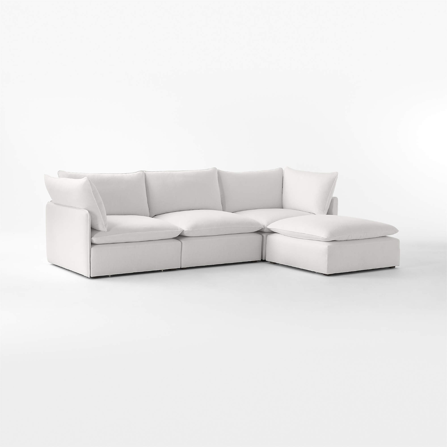 CB2 Lumis White Fabric 4+ Piece Sectional - image-7