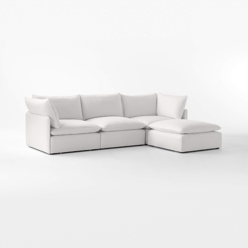 Used CB2 Lumis White Fabric 4+ Piece Sectional for sale on AptDeco