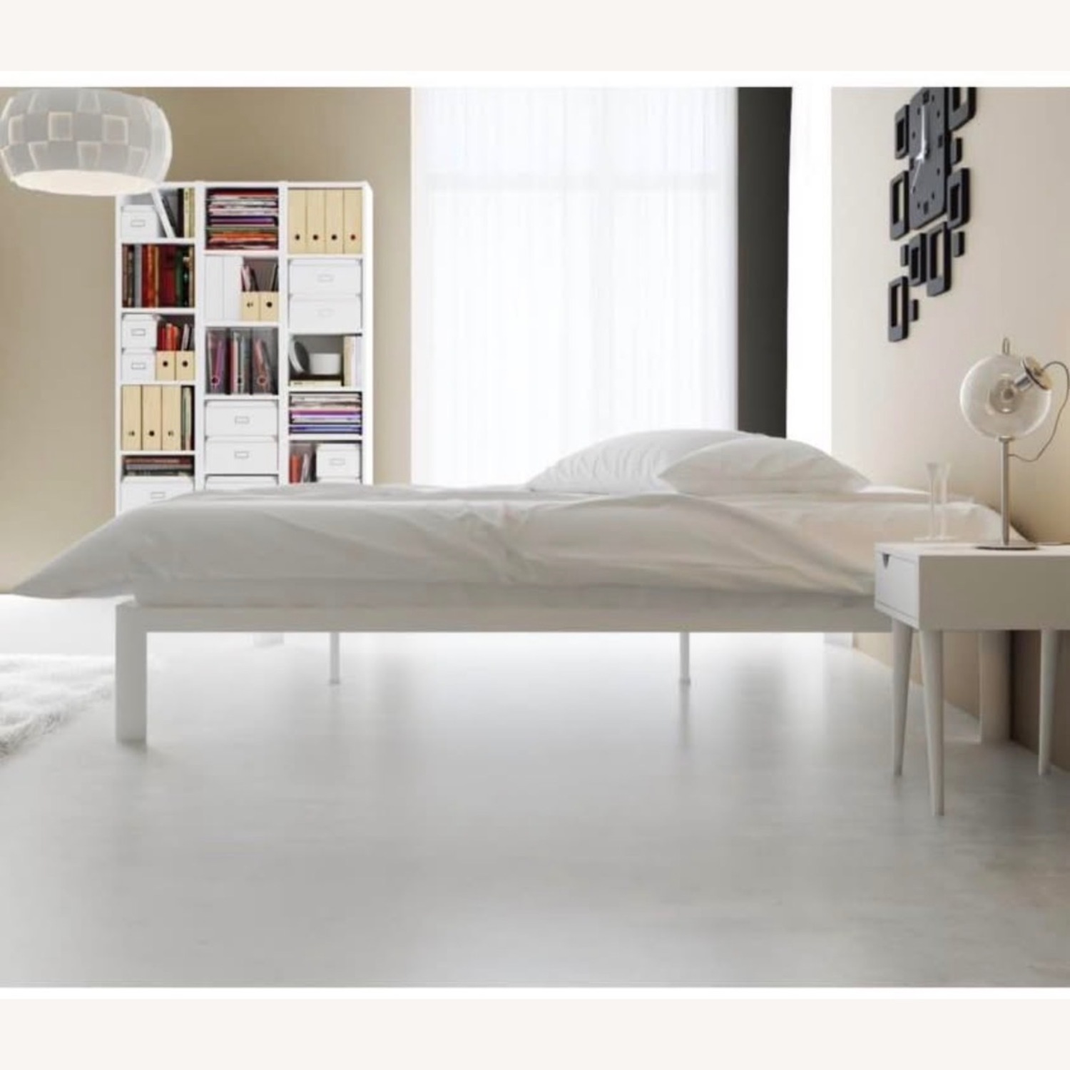 White Metal King Bed - image-1
