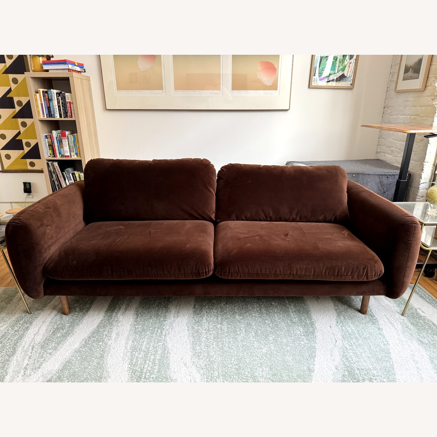 Article Sanders Dark Brown Fabric 2 Seater Sofa - image-1