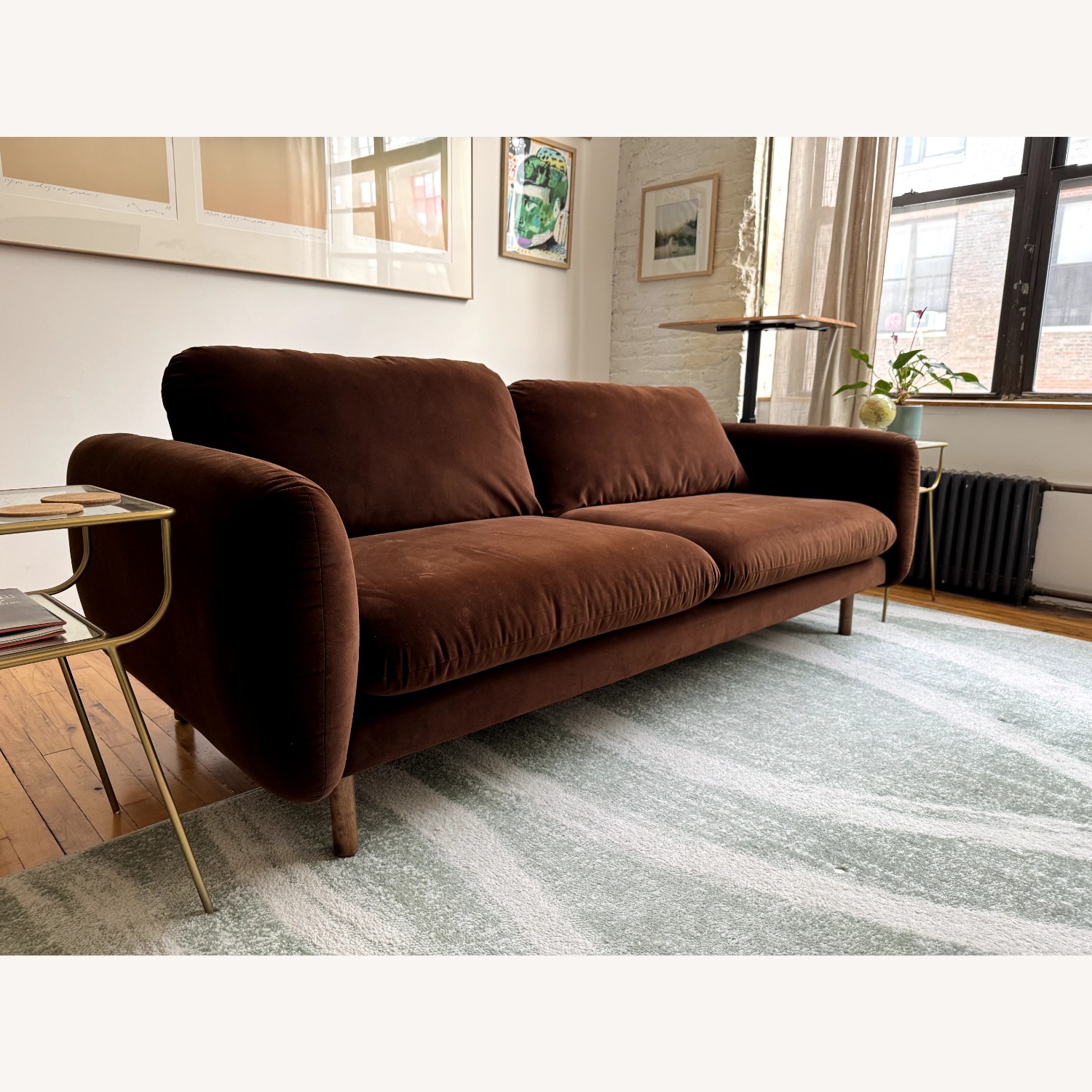 Article Sanders Dark Brown Fabric 2 Seater Sofa - image-3