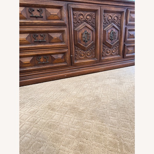 Used Antique Dark Brown Wood Armoire for sale on AptDeco