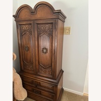 Antique Dark Brown Wood Armoire