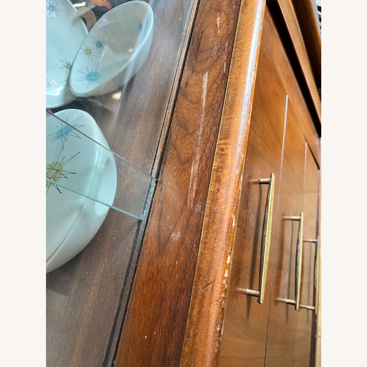 Vintage Hardwood China Cabinet from the 50s - image-5