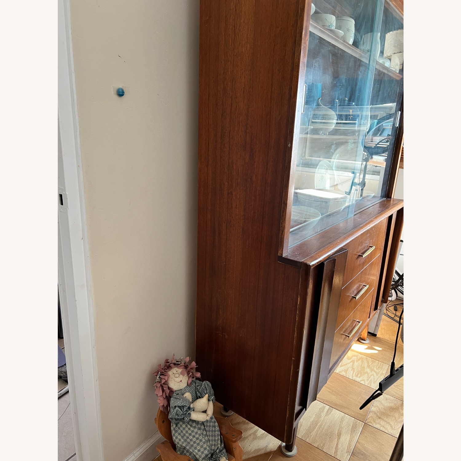 Vintage Hardwood China Cabinet from the 50s - image-1