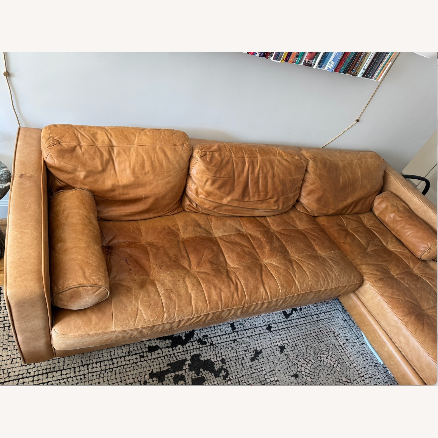 Article Light Brown Leather 2 Piece Sectional - image-3