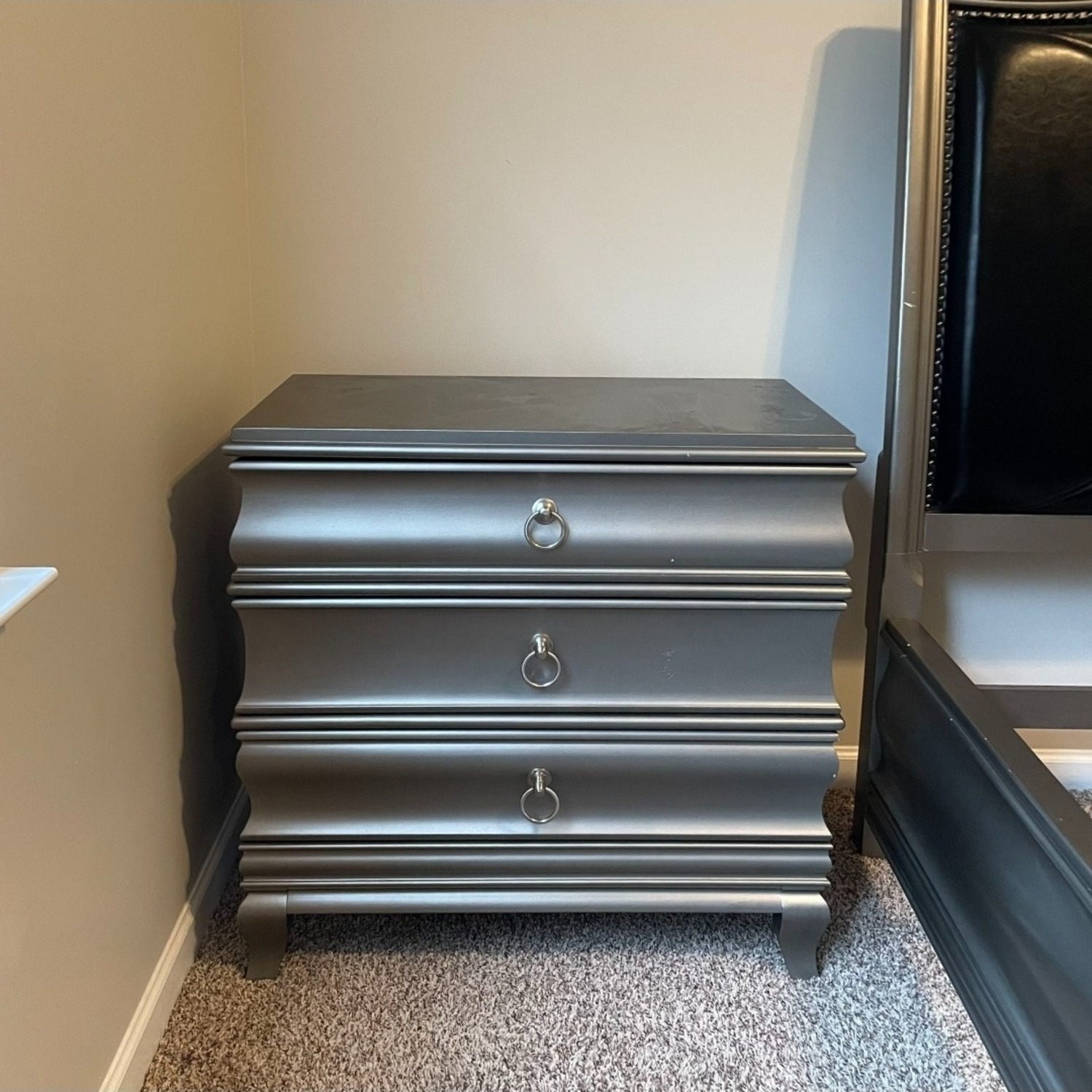 Alexi Silver Gray Nightstand - image-1