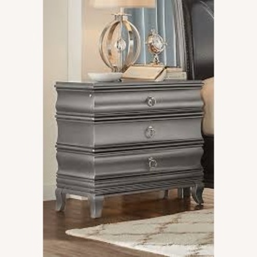 Used Alexi Silver Gray Nightstand for sale on AptDeco