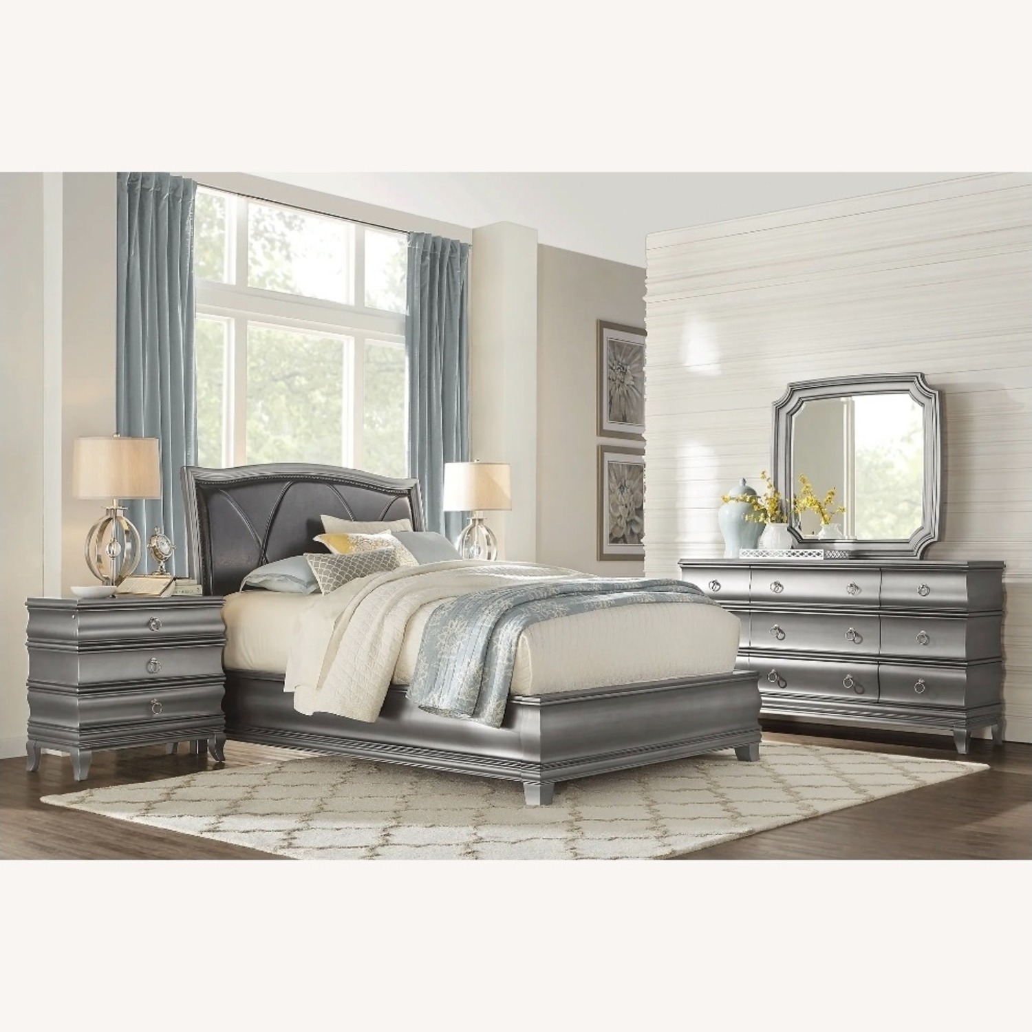 Alexi Silver Gray Nightstand - image-4