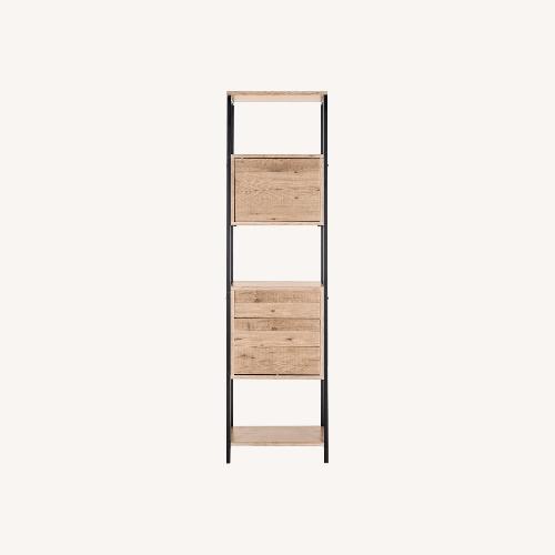 Used Safavieh Gabrielle Oak Etagere Bookcase for sale on AptDeco