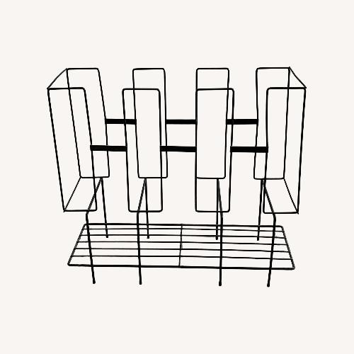 Used Vintage Cool Black Metal 60s Record Holder/Table for sale on AptDeco