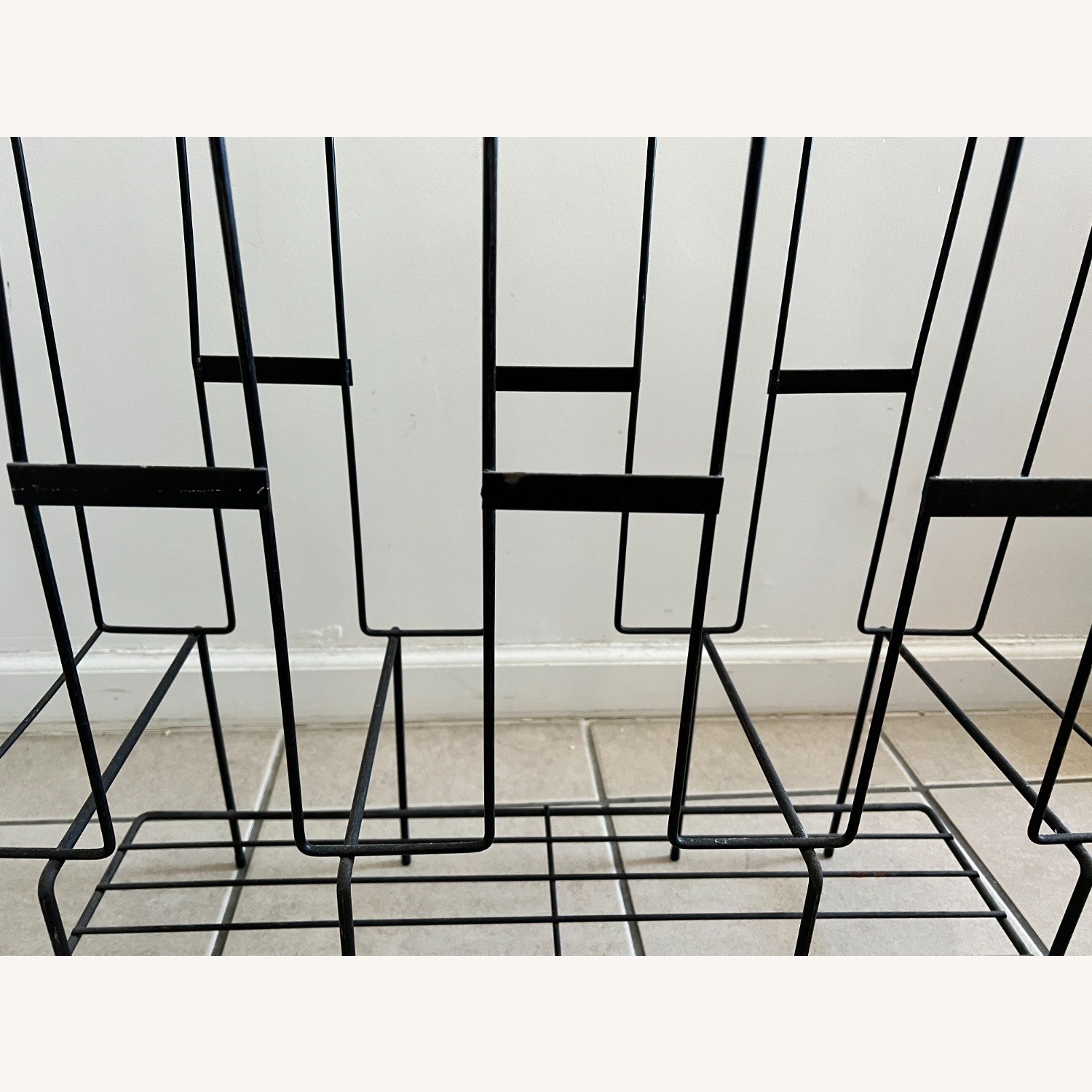 Vintage Cool Black Metal 60s Record Holder/Table - image-3