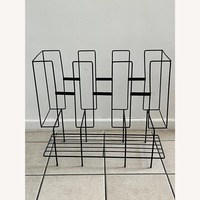 Vintage Cool Black Metal 60s Record Holder/Table