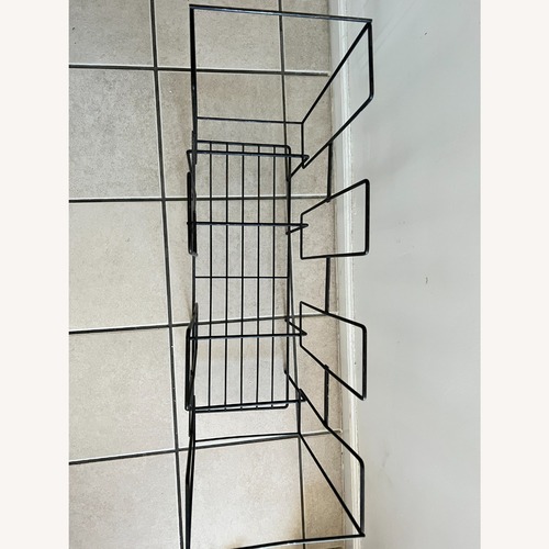 Used Vintage Cool Black Metal 60s Record Holder/Table for sale on AptDeco