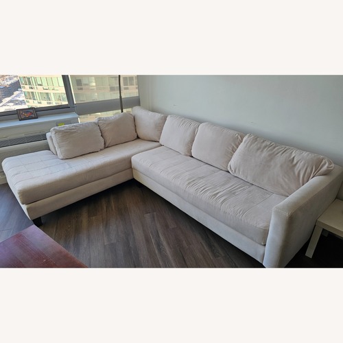 Used Bloomingdales' Off White Fabric 2 Piece Sectional for sale on AptDeco