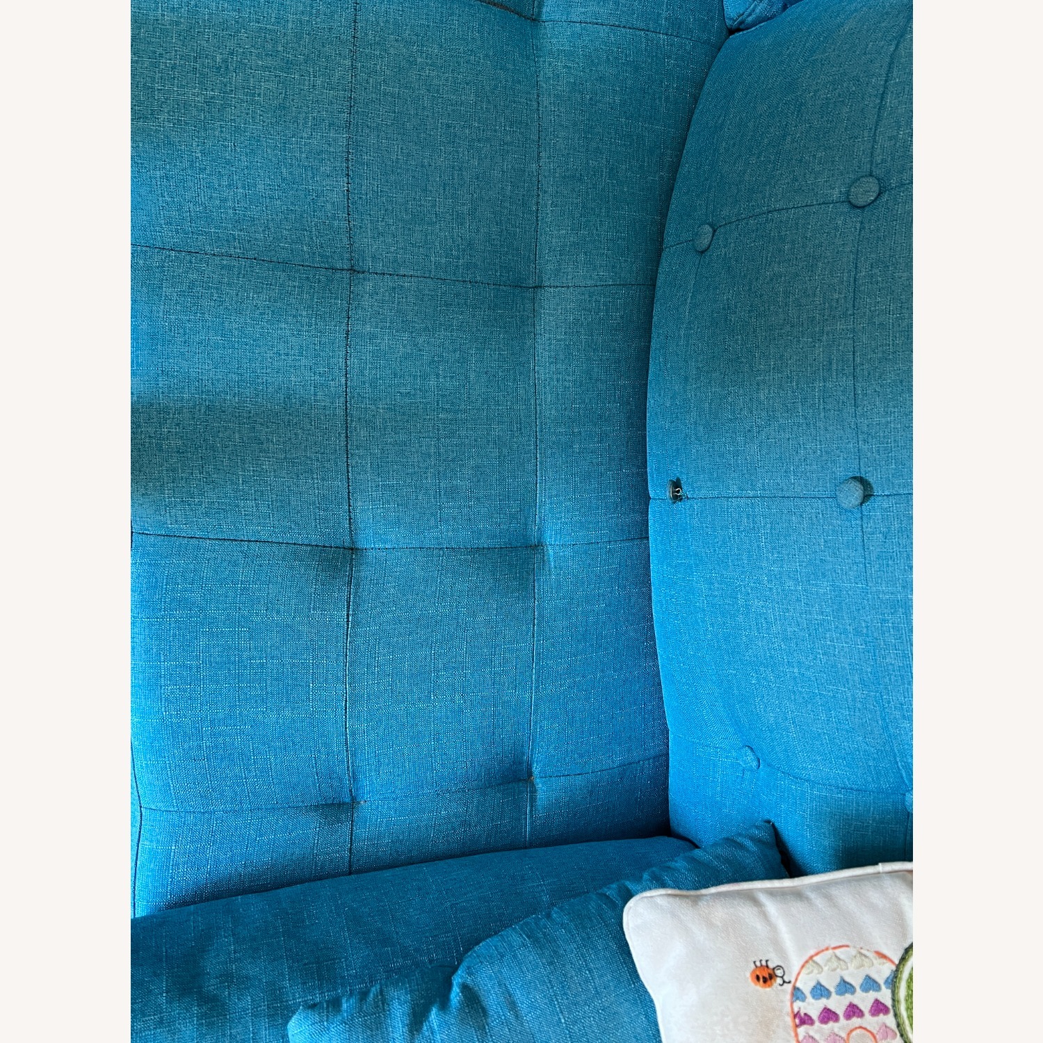 Deco-Look Blue Fabric Sofa w Futon Option - image-4