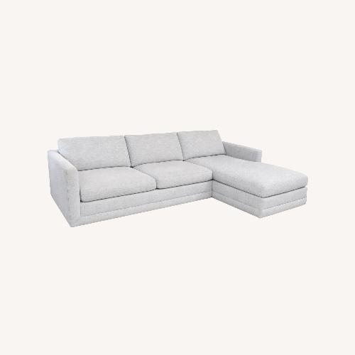 Used Maiden Home Warren Gray Fabric 2 Piece Chaise Sectional for sale on AptDeco
