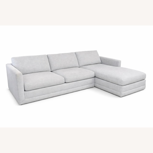 Used Maiden Home Warren Gray Fabric 2 Piece Chaise Sectional for sale on AptDeco
