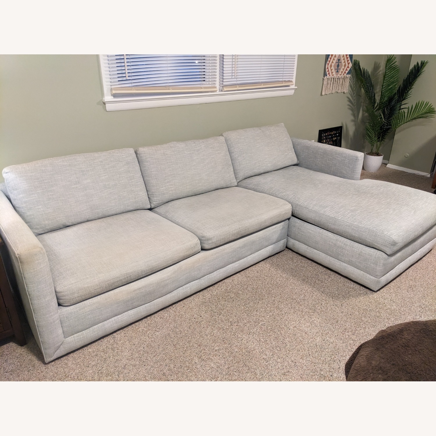 Maiden Home Warren Gray Fabric 2 Piece Chaise Sectional - image-1