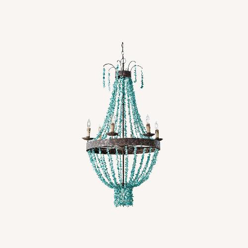 Used Regina Andrew Beaded Turquoise Chandelier for sale on AptDeco
