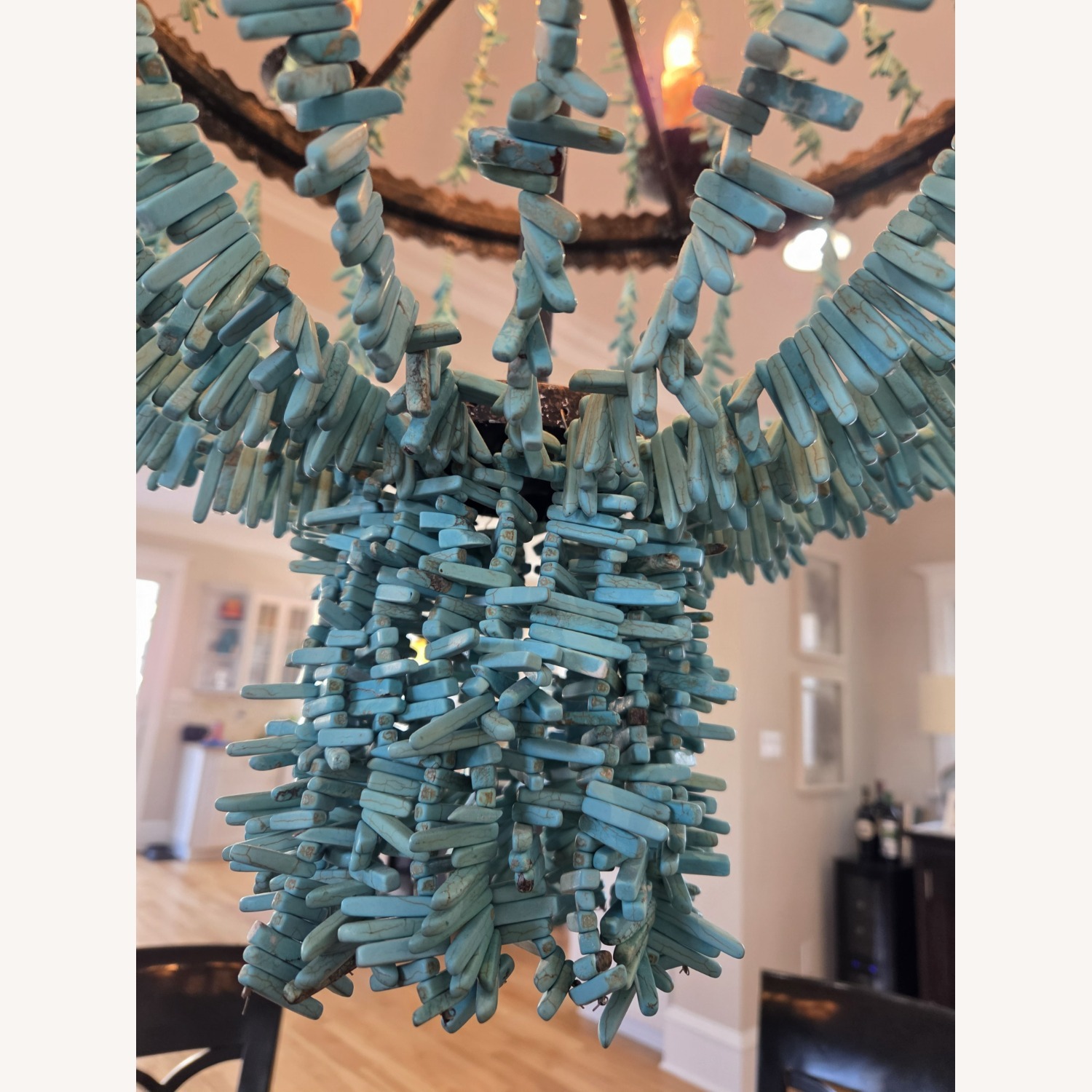 Regina Andrew Beaded Turquoise Chandelier - image-3