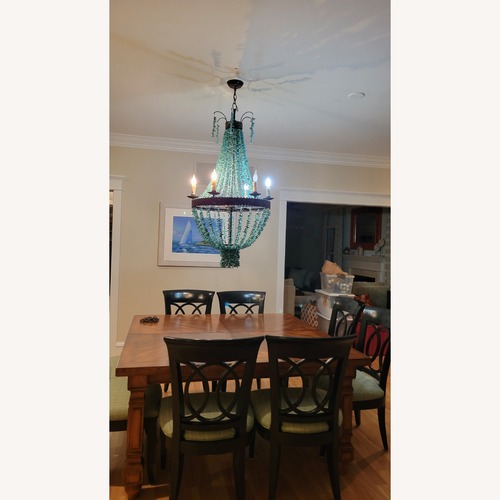 Used Regina Andrew Beaded Turquoise Chandelier for sale on AptDeco