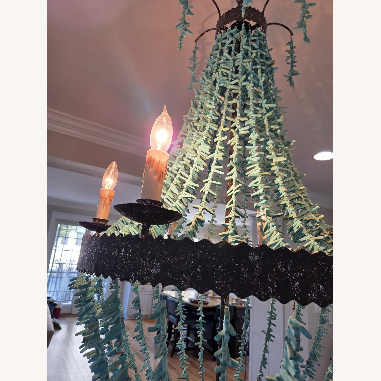 Regina Andrew Beaded Turquoise Chandelier - image-4