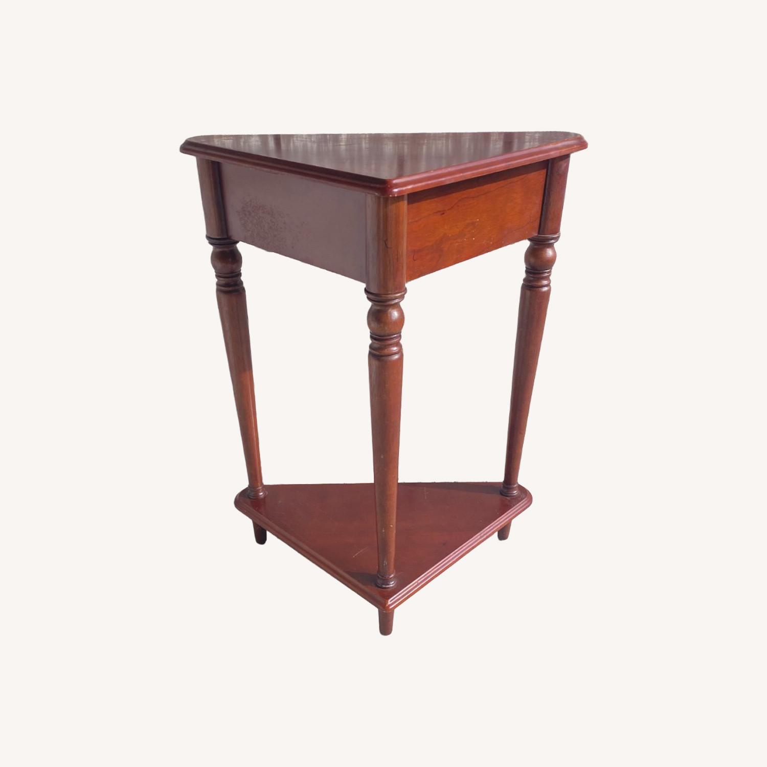 Dark Brown Wood Side Table - image-0