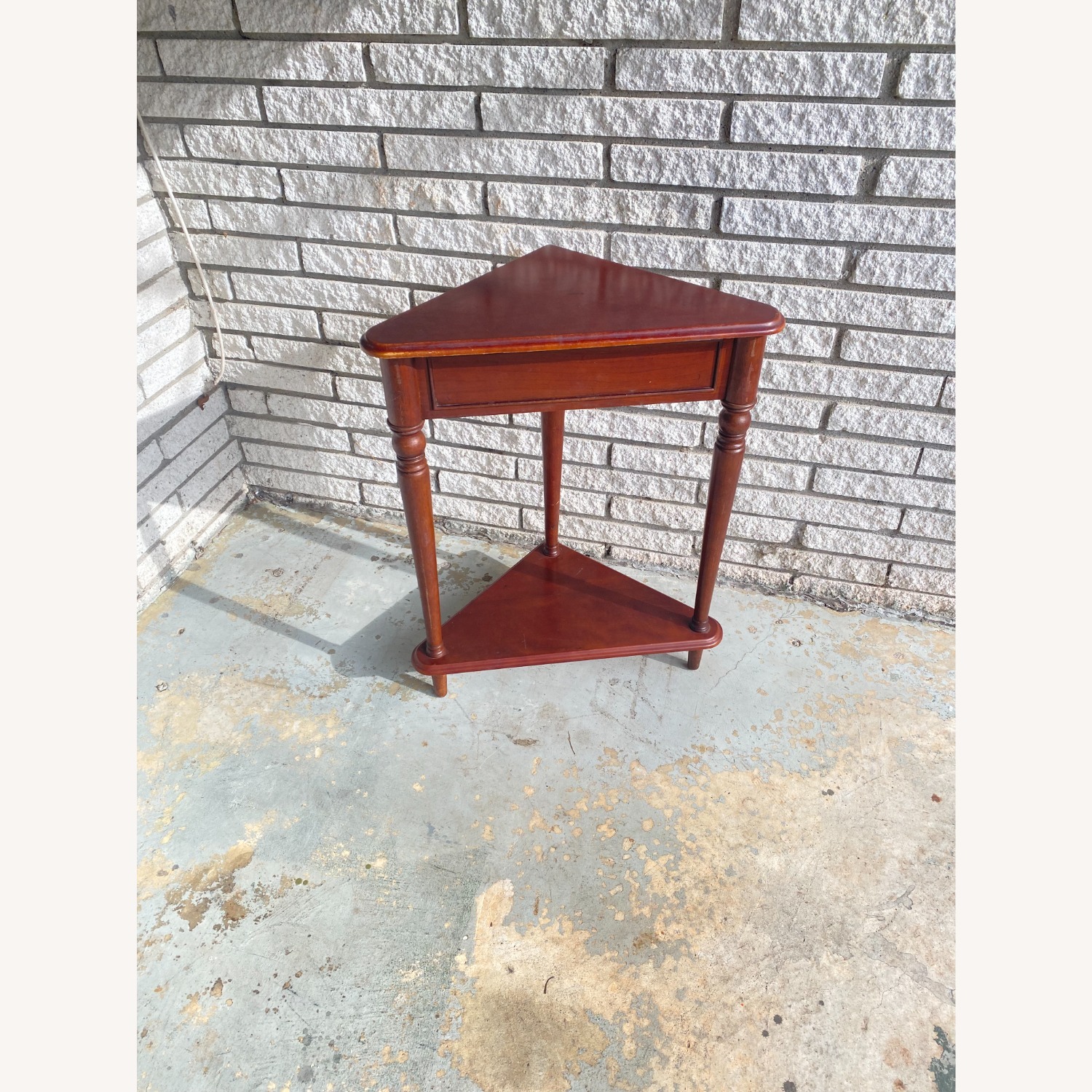 Dark Brown Wood Side Table - image-1