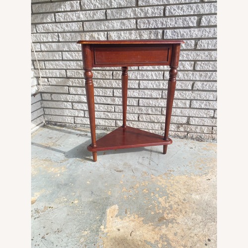 Used Dark Brown Wood Side Table for sale on AptDeco