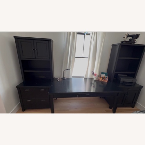 Used Black Wood Desk for sale on AptDeco