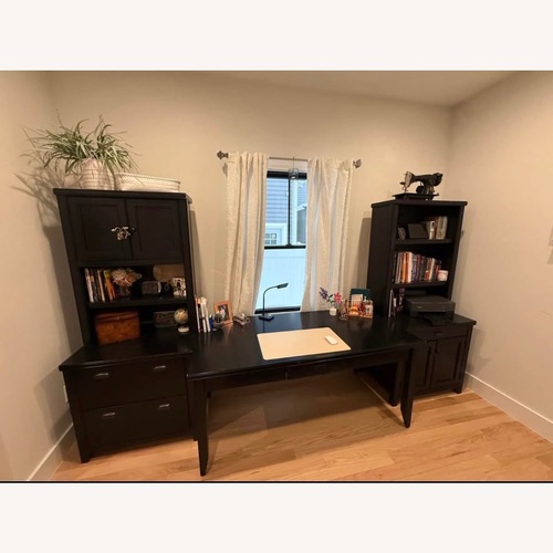 Used Black Wood Desk for sale on AptDeco