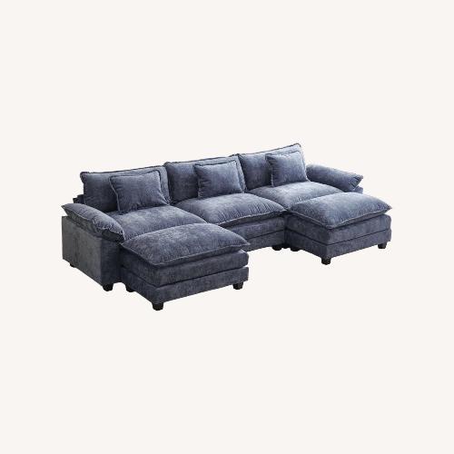 Used Praylow 120” Comfy Cloud Couch U Shaped Sectional Sofa with Two Ottomans for sale on AptDeco