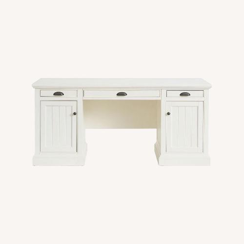 Used Pottery Barn Aubrey White Wood Desk for sale on AptDeco