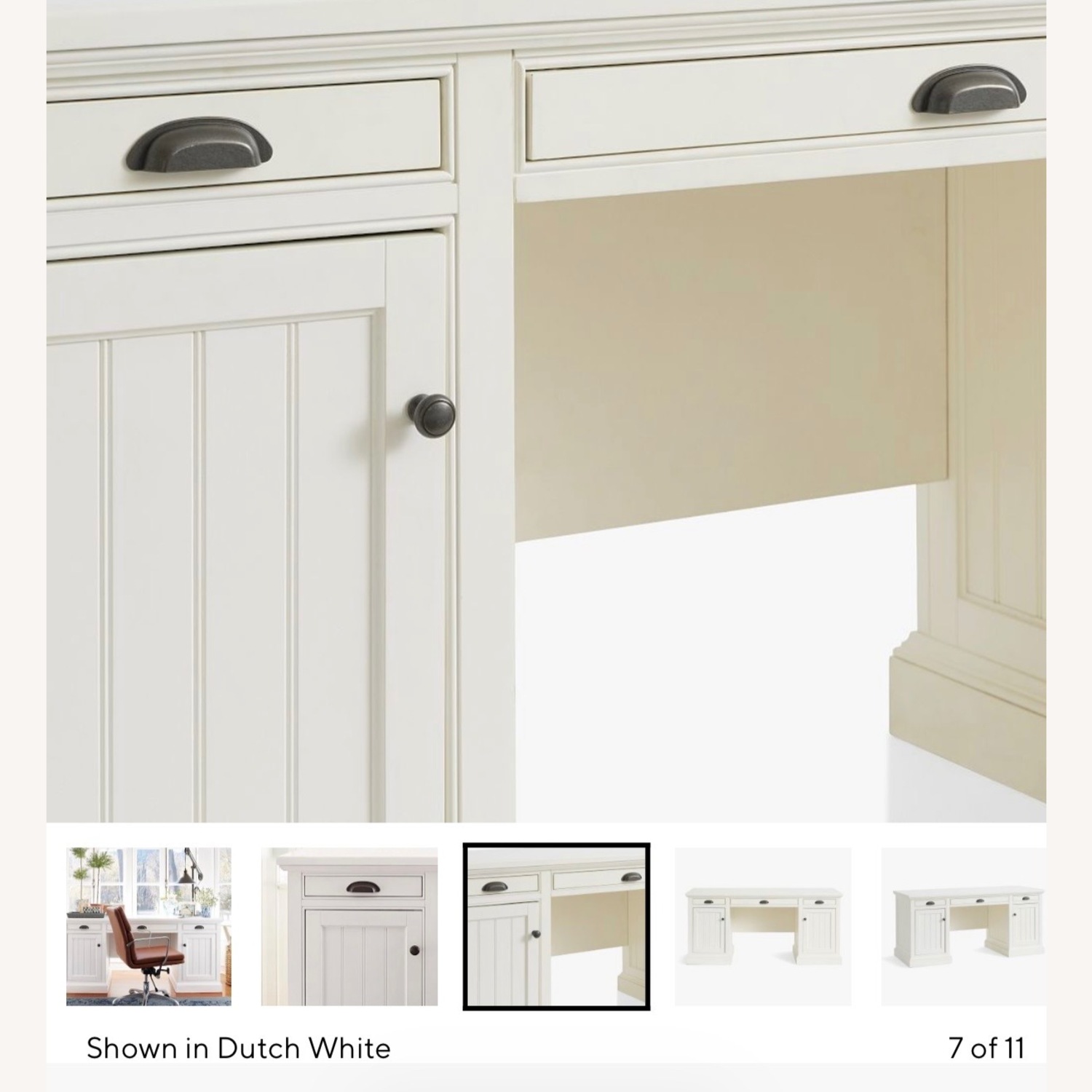 Pottery Barn Aubrey White Wood Desk - image-1