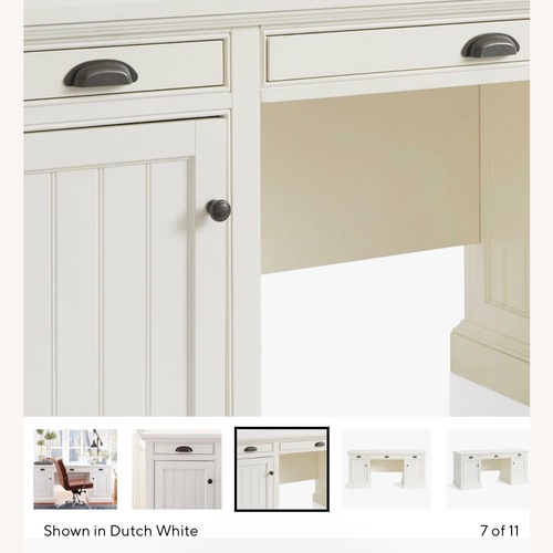 Used Pottery Barn Aubrey White Wood Desk for sale on AptDeco