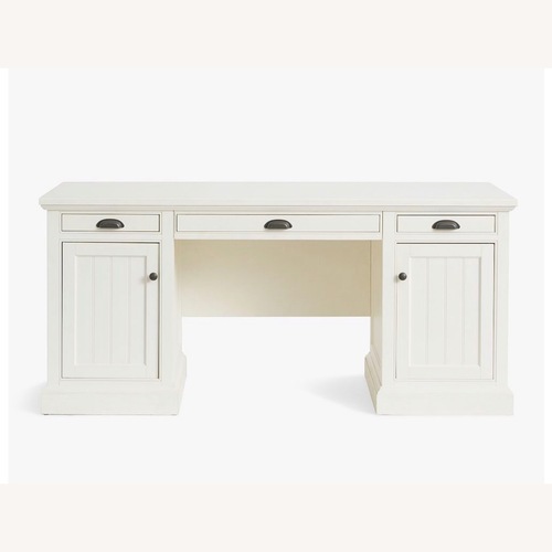 Used Pottery Barn Aubrey White Wood Desk for sale on AptDeco