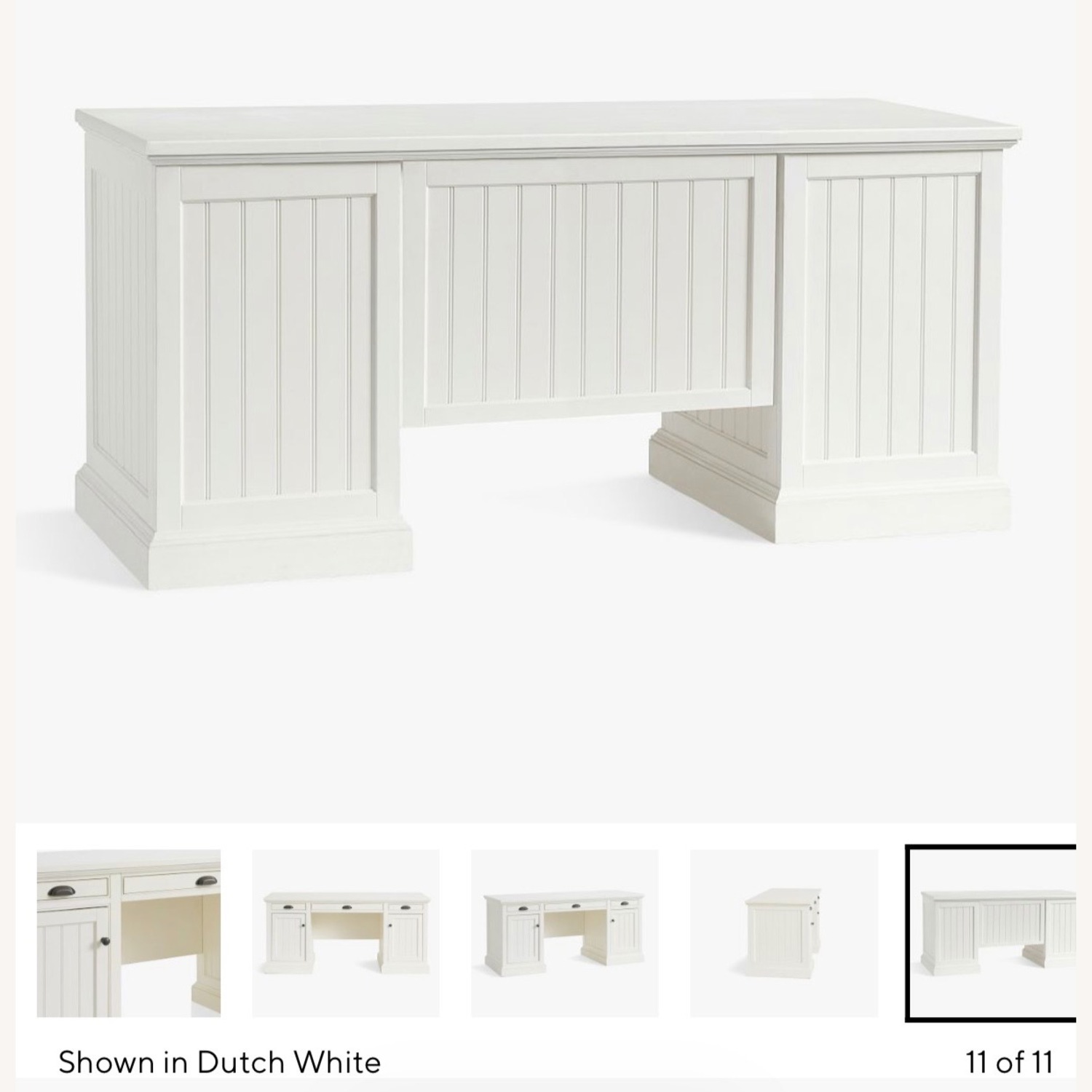 Pottery Barn Aubrey White Wood Desk - image-2