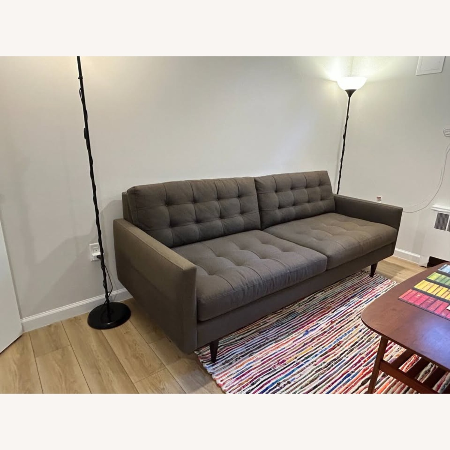 Crate & Barrel Petrie Dark Gray Fabric 3+ Seater Sofa - image-1