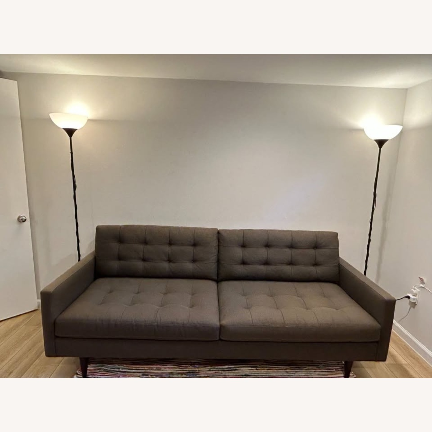 Crate & Barrel Petrie Dark Gray Fabric 3+ Seater Sofa - image-2