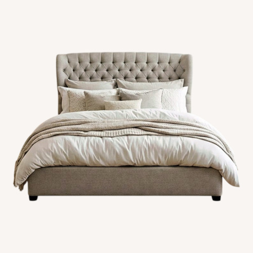 Used Arhaus Tufted Wingback Upholstered Bed — King for sale on AptDeco